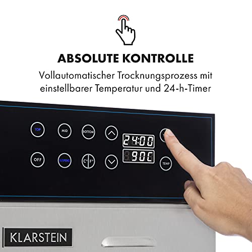 Klarstein Master Jerky 550 Pro Dörrautomat Profi/Gastro,Mit 36 Etagen,2400W,Kapazität: 5,47 m²,Thermostat: 40-90 °C,Gehäuse aus rostfreiem Edelstahl,silber – Bild 4