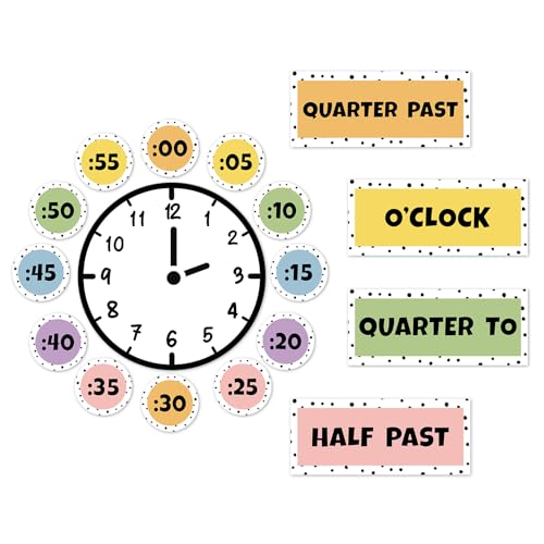 Étiquettes pour apprendre l'heure matériel pédagogique et décoration de salle de classe 16 pcs