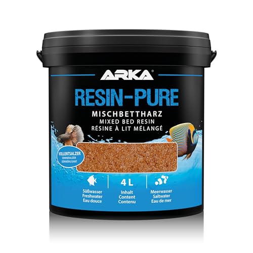 Résine échangeuse Aquarium – ARKA Resin-Pure 5 l – déioniseur pour Osmose Inverse – supprime 100 % TDS, silicates & nitrates – Eau Ultra Pure ~0,1 μS/cm – Filtre Recharge ionique