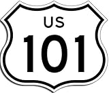 GHaynes Distributing US Highway 101 Sign Shaped Sticker Decal (California Hollywood Freeway) 3 x 4 inch