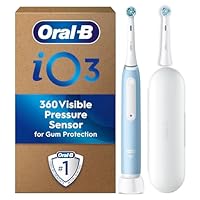 Oral-B iO3 Electric Toothbrushes, Toothbrush for Adults with 1 Toothbrush Head, 1 Travel Case, Gifts for Women and Men, Blue (EU Plug)