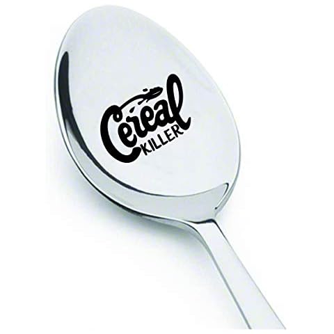 Cereal killer spoons | Funny Christmas gift for husband boyfriend | Personalized cereal lover spoon for teenager | Best friend engraved spoon gift men women | stocking stuffers for teens boy girl Cover