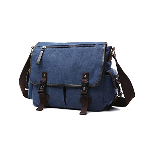 FANDARE Vintage axelväska kanvas crossbody väska män portföljer kurirväska väska passar 12,9 tum bärbar dator för skola...