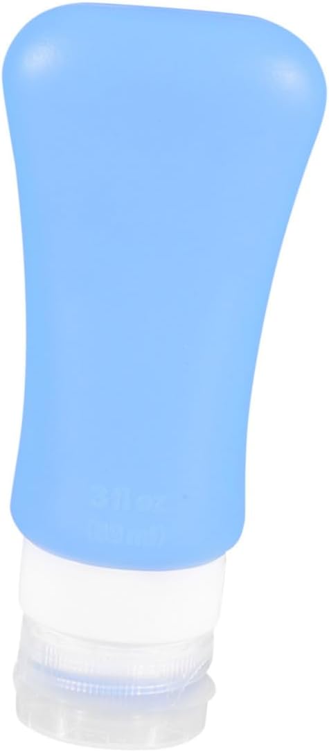 Housoutil Travel-sized Refillable Silicone Bottles 2pcs 89ml Empty Dispenser for Cosmetics Compact Portable Make up Skin Care Containers