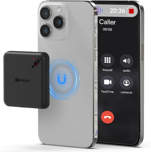 Magnetic Voice Activated Recorder – VIKLINK Voice Recorder with AI-Intelligent Noise Reduction, 1200 Hours Recording Device, 16G Portable Audio Recorder for Work, Lectures, Meetings