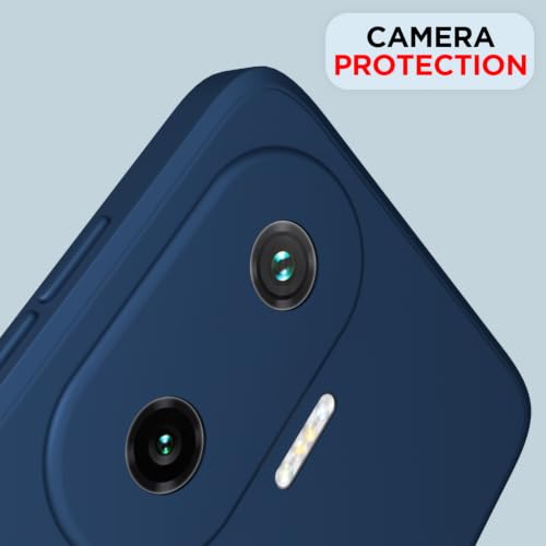 Image of Outlouders Back Cover for Poco F7 5G | Camera Protection | Durable Soft Matte Silicone Bumper Case (Blue)