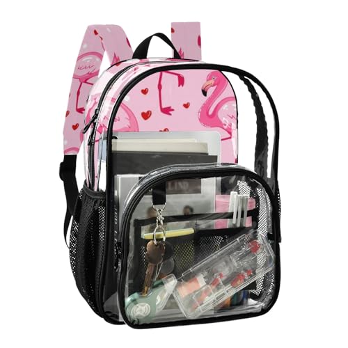 Clear Backpack Women Cute Cute Flamingos Pink Girls Backpack Kids Boys Approved Shoulder Bag2