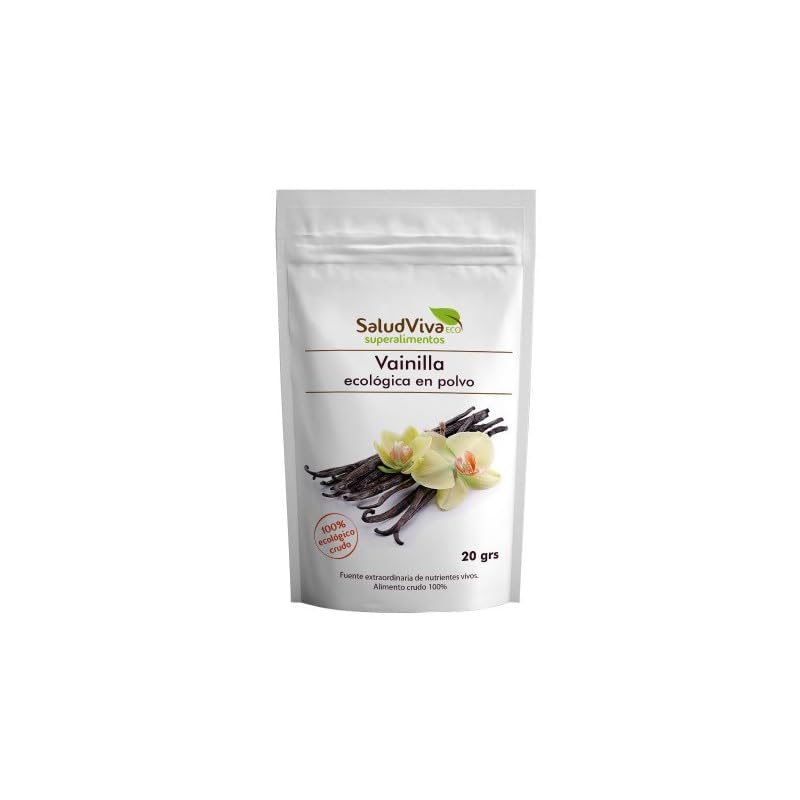 Vainilla en Polvo Bio 20g | Salud Viva | 100% Ecológica y Natural | Aromatizante Premium para Repostería | Vegana y Sin Gluten | Alternativa a la Vainillina
