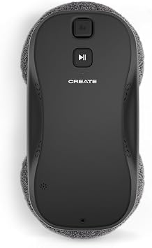 CREATE WIPEBOT PRO/Automatic Window Cleaning Robot with Wi-Fi/Double Water Drain 2 Spray Levels Corner and Edge Detection 5 m Safety Cable 60 ml Tank