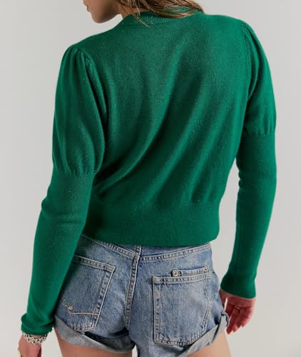 PICPUNMAK Womens Button Down Sweater Cardigan Casual Crew Neck Long Sleeve Lightweight Cardigan Open Front Knit Top2