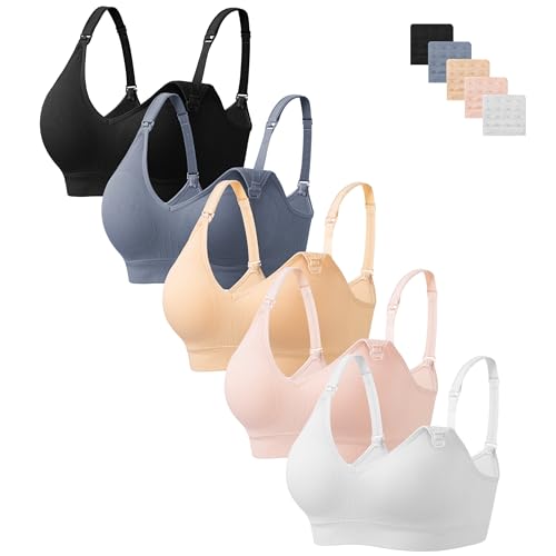 HBselect Nursing Bras for Breastfeeding Women Maternity Bras Seamless Wireless Pregnancy Sleep Bra with Bra Extenders