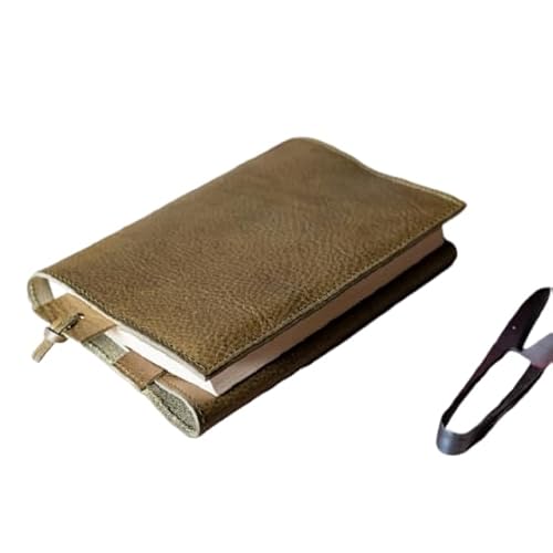 [ASK]本革ブックカバー レザーブックカバー(栞付き)[A6判文庫本サイズ](イタリアレザー ネブラスカ):オリーブ