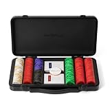 SLOWPLAY Godel 14g Ton Pokerchips-Set für Texas Hold’em, 300 STK [mit Werten] Verfügt über einen hochwertigen Chipkoffer mit besonders robuster Polycarbonat-Schale, Pokerspieler