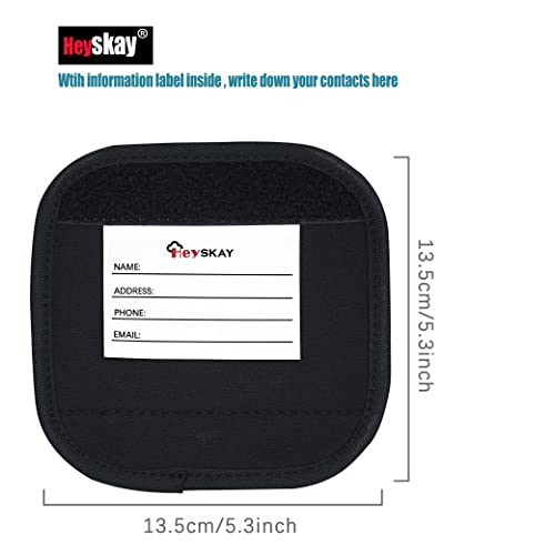 Heyskay 3Pcs Neoprene Luggage Handle Wrap For Suitcase Identifier Travel Bag Wraps Luggage Id Tags Door Handle Protection Sleeve Cover (Waves Print) #TOP5