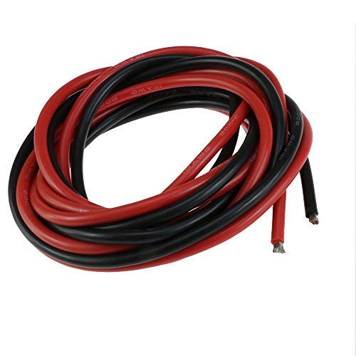AGGER 12 Gauge Electrical Wire Silicone Wire Cable High Temperature Resistant Soft and Flexible Red Black Copper Stranded