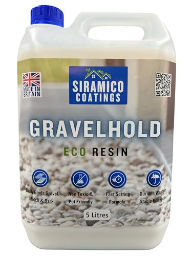 GRAVELHOLD ECO Resin | 5 litres | Waterbased Binder for Gravel Stones and Mulch on Borders, Patios & Garden Paths. Non Toxic & Pet Friendly