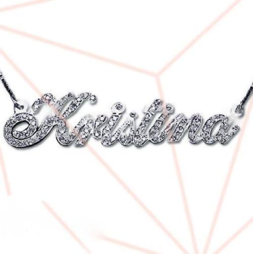 Bling Name Necklace: Clothing, Shoes 