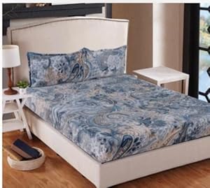 Bezzilish Home Super Soft Winter Bedsheet King Size Woolen/Velvet Warm Double Bedsheet with 2 Pillow Covers#25