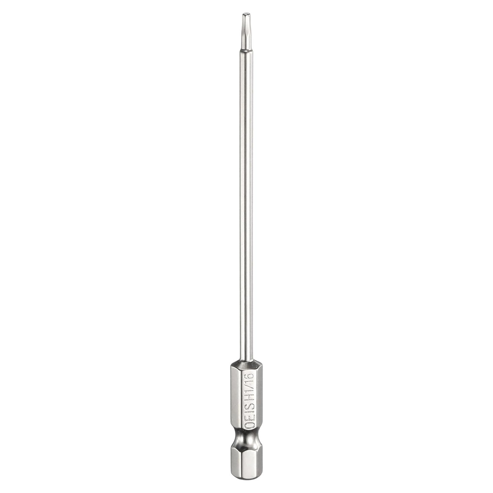 sourcing map H1/16 Hex Head Screwdriver Bit 1/16" Flat Tip 1/4" Hex Shank 4" Long Magnetic Hexagonal Screw Drill Bit Wrench Chrome Plated Power Driver Socket
