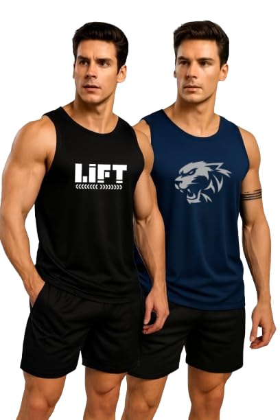 Men's Vest, Baniyan Pack of 2, Multicolour Pack