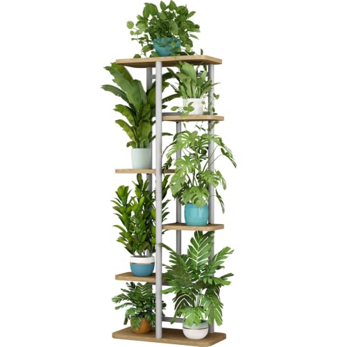 Image of LINZINAR Plant Stand Indoor 6 Tier Metal Corner Tall Flower Shelf