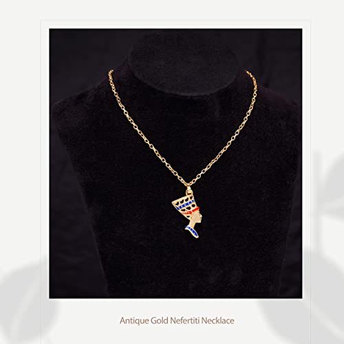 Antique Gold Nefertiti Necklace /80% Pure Copper Extracted From Sinai/Handmade/Rustproof/Symbol Of Beauty/Egyptian Jewelry Gift For Women/Girl/Teens/Made In Egypt/Luxury Pendant/Cross Necklaces #TOP2