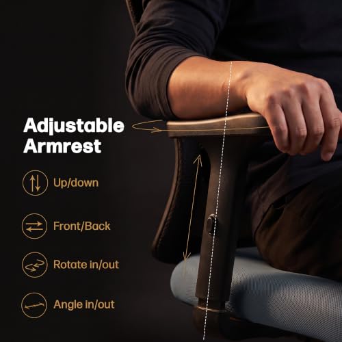 Image of DROGO Ergonaut Ergonomic Office Chair for Work from Home | Computer Chair with 2D Headrest, Armrests & Adjustable Lumbar Support | Breathable Mesh with 120 Recline, 1-Year Warranty(Black & D.Grey)