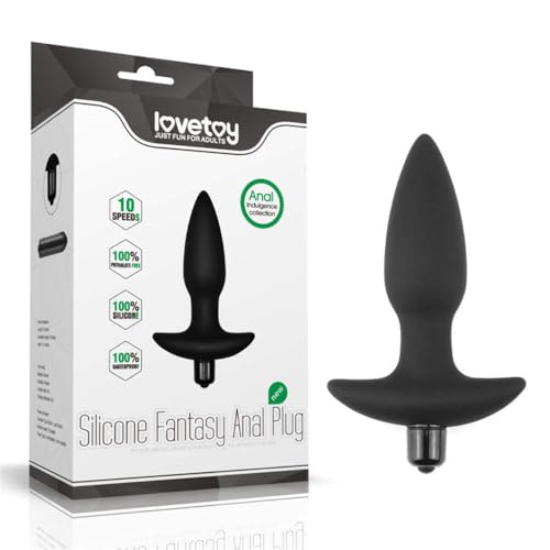 Butt plug fantasy plug vibrant noir en silicone souple et ergonomique