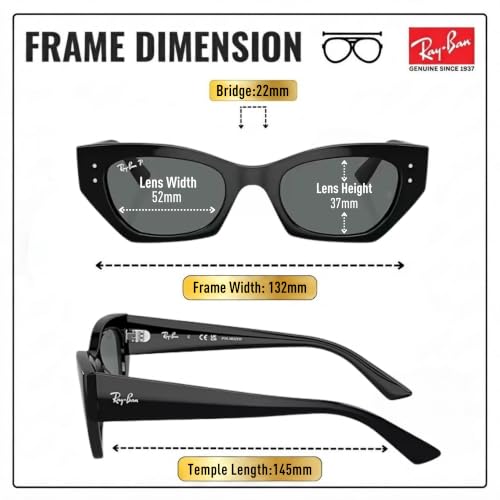 Image of Ray-Ban RB4430 ZENA BIO-BASED Shape Sunglasses with Official Eyewear Kit