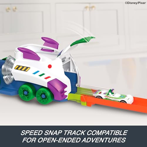Hot Wheels Toy Car, Disney and Pixar Hi-Tech Buzz Lightyear Launcher & Hauler with 1:64 Scale Die-Cast Superstar Speeder Hi-Tech Buzz Lightyear - image 4