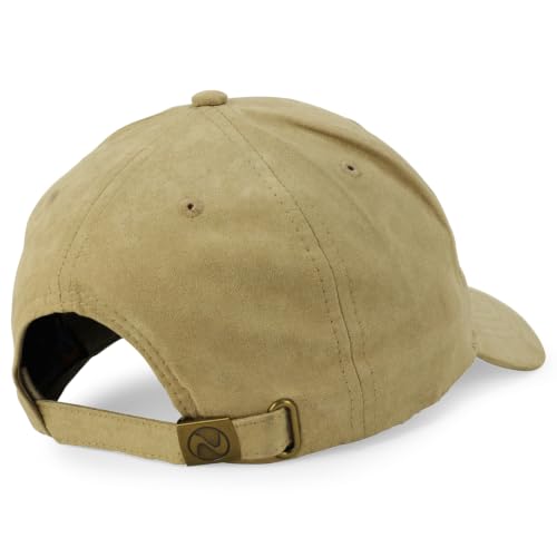 Image of Trendy Apparel Shop Plain Faux Suede Leather Adjustable Structured Baseball Cap