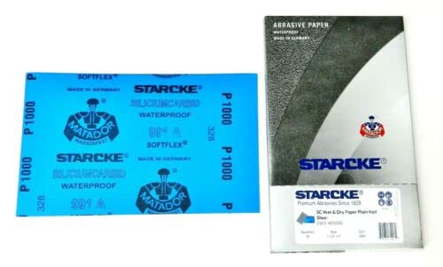 Matador Abrasive Wet or Dry Sandpaper 50 Sheet 1000 Grit 5-1/2 x 9" Silicon Carbide Made in Germany