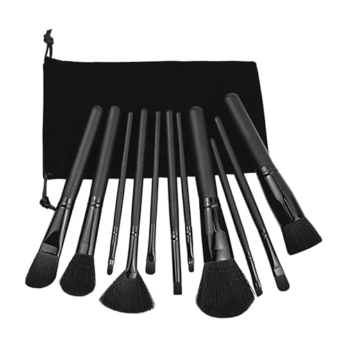 Juego de brochas de maquillaje, brochas de maquillaje suaves, juego de brochas de maquillaje negras para colorete, resaltado, corrector, colección de brochas cosméticas Anulely