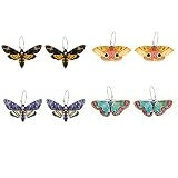 WCRAZYE Colorful Moon Butterfly Moth Dangle Earrings for Women Girls Statement Fashion Earrings Eleg