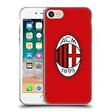 Head Case Designs Officially Licensed AC Milan Full Colour Red Crest Gel Case [Military Grade Protection] Compatible with Apple iPhone 7/8 / SE 2020 & 2022 and Compatible with MagSafe