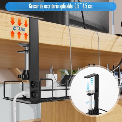 Miniatura 3 de Bandeja De Gestión Cables Debajo Mesa Escritorio Gaming,Organizador De Cables,Accesorios Para Almacenar Y Esconder Cables, Regleta De Soporte Para Ordenador,Oficina 1 Piezas