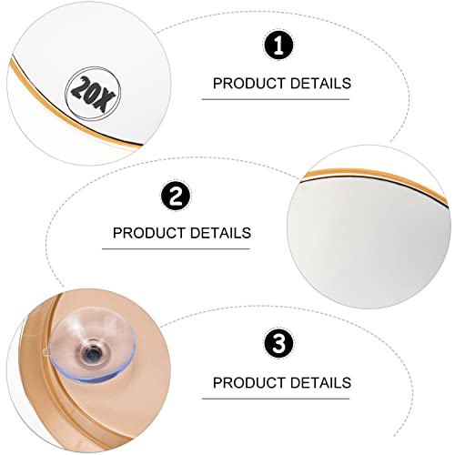 SOLUSTRE 20X Magnifying Makeup Mirror Bathroom Shower Mirror Suction Cup Lighted Makeup Mirror for Detail Makeup Application - Image 4