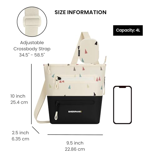 Image of Sherpani Sadie, Nylon Crossbody Bag, Lightweight Shoulder Bag, Travel Cross Body, Crossbody Purse, RFID Protection, Removable Coin Purse, Travel Gift (Terrazzo)