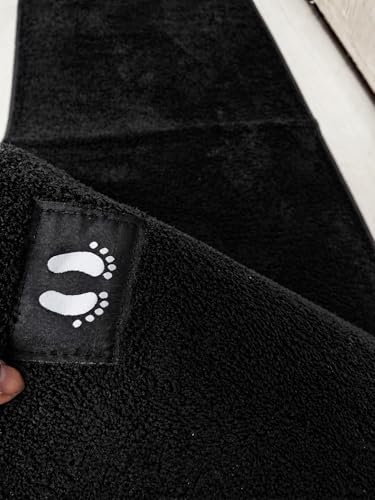 Image of Ultra Soft Bedside Runner Rug 22x55 Inch, Anti-Slip Floor Mat for Bedroom, Long Plush Carpet Runner for Bedside, Living Room, Hallway & Home Decor, Washable Comfortable Area Rug (Black)