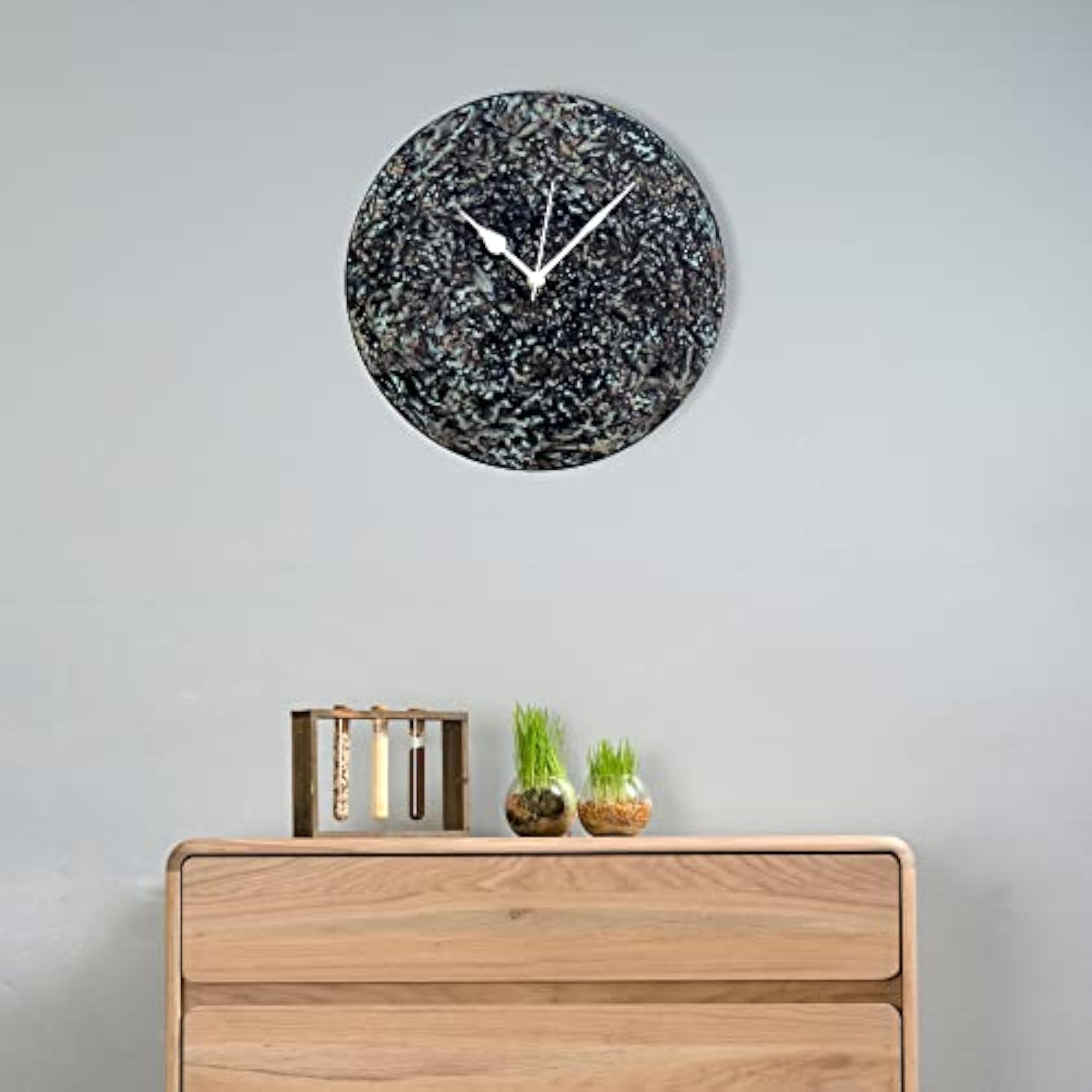 Metal Wall Clock, 12 inch Modern Antique Design