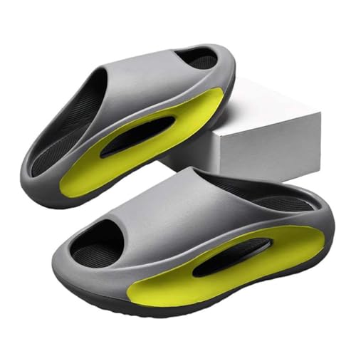 CHEWYZ Pillow Pantoufles à Semelle épaisse pour Hommes,Haussons de Douche Claquette Salle de Bain Légères Confortables Sandales Piscine,Doux et Léger Décontractée(Size:EU 44/45,Color:Dark gray)