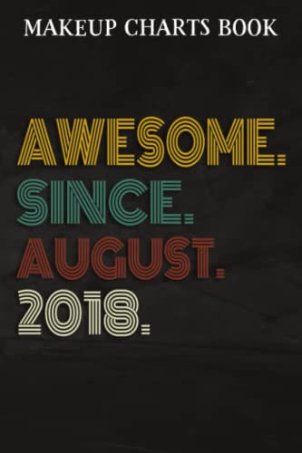 Makeup Charts Book :Awesome Since August 2018 4 Years Old 4th Birthday Gift: Gifts for Women:Makeup Eyes and Face Charts Model Size 6x9 110 Blank ... to ... Design (Makeup Artists Portfolio Not