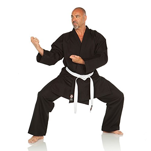 Ronin Brand Karate-Uniform, traditionell, schwer, 340 g, Schwarz