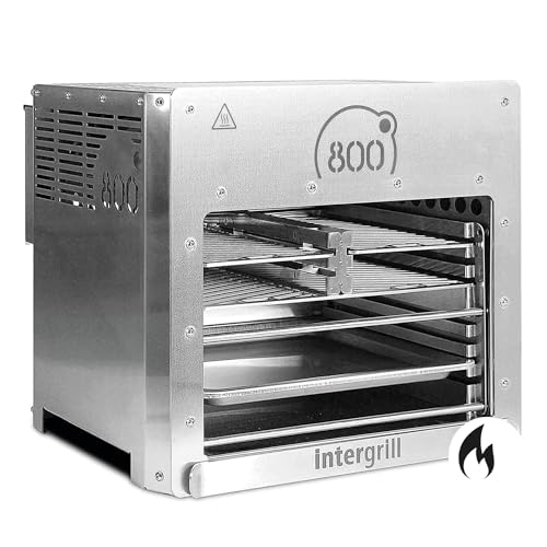 intergrill 800° Gasgrill XXL Steakgrill Hochleistungsgrill Profi Qualität 24,8kg Oberhitzegrill Doppel-Brenner Edelstahl inkl. 3 Grillroste Gastroschale Schutzschublade Griff