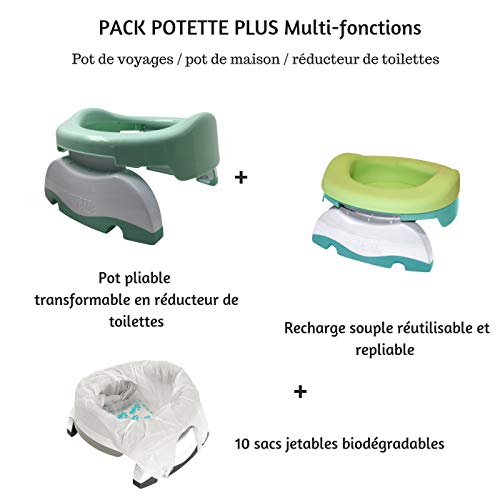 Multifunctionele pannenset: reis-pot, toiletreducator, huispot met zachte navulverpakking en 10 wegwerp… - Afbeelding 3