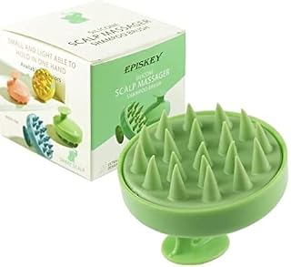 Episkey Scalp Massager Shampoo Brush, Eco-Friendly With Soft Silicon Bristles, Hair Scalp Scrubber, Scalp Exfoliator | Dandruff Removal, Prevents Hair Loss For Men, Women (Green-35)