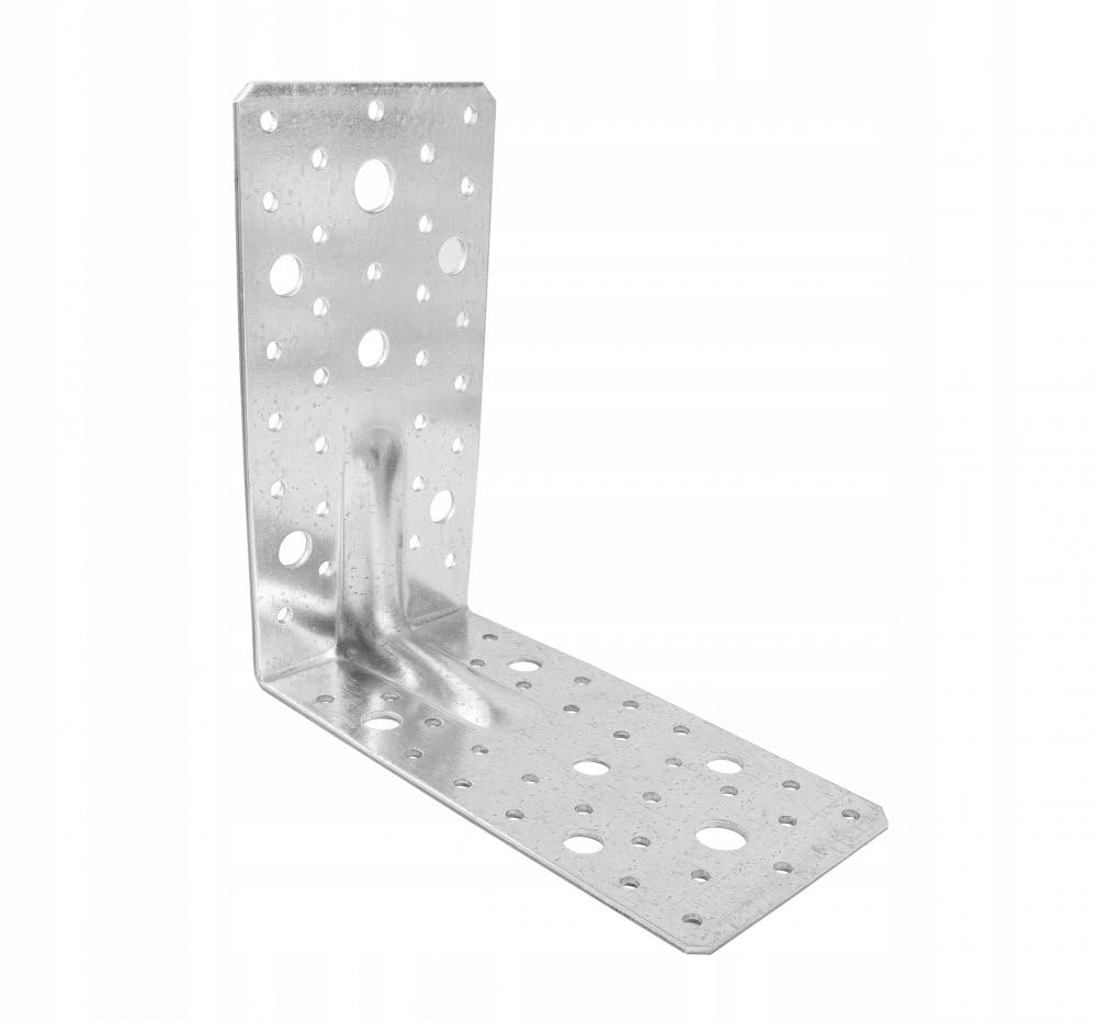Conector angular de 2 mm con relieve – 20 unidades de conectores de madera angulares de metal 175 x 175 x 90 mm – Conector de viga pequeño – Ángulo de montaje ángulo de construcción