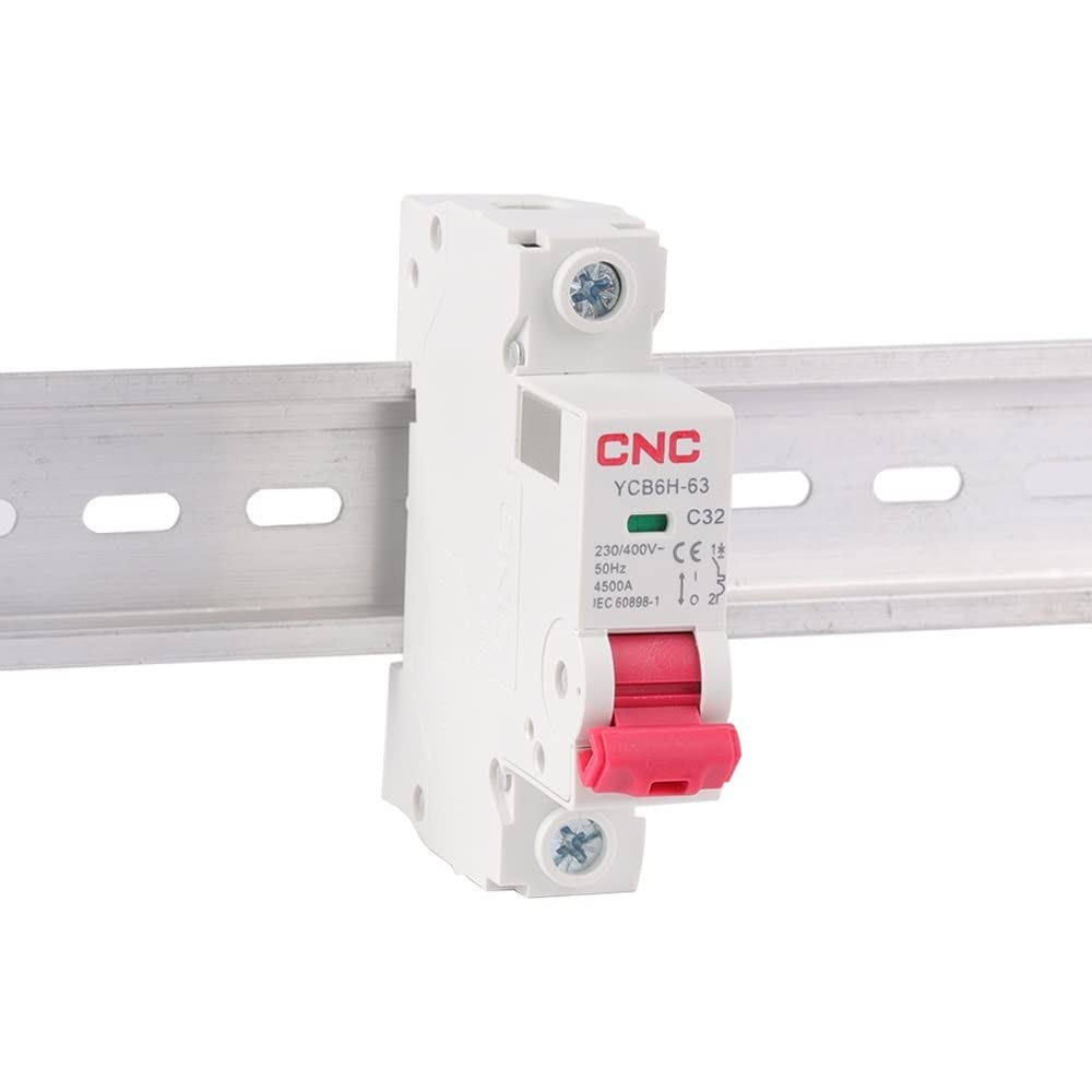 Przełącznik różnicowy, 12 sztuk przełącznik magnetoter 1P MCB Miniaturowy przełącznik do montażu na szynie DIN Pojemność zerwania 6A/10A/16A/20A/25A/32A/40A/50A/63A (rozmiar: 1P, kolor: 50A)