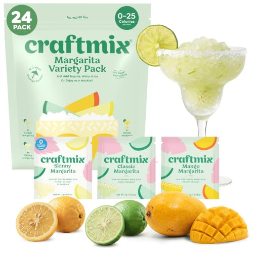 Craftmix Margarita Mix, Cocktail Mixers &amp; Mocktail Drink Mix, 24 Pack