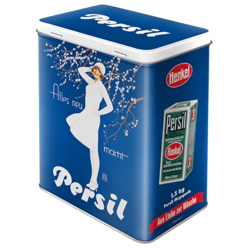 Nostalgic-Art Retro Vorratsdose L, 3 l, Persil – Weiße Dame Blau – Geschenk-Idee für Nostalgie-Fans, Große Blech-Dose, Vintage Design